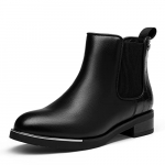 DREAM PAIRS Botas para mujer Chelsea Boots mujer Botas de invierno mujer PU exterior y ribete de metal, Negro , 36 EU