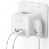 Cubo Enchufe USB C, 8 en 1 Ladron Enchufes con 4 Tomas 2 USB A y 2 USB C, Cubo Enchufe Multiple Pared con Interruptor, Enchufe USB sin Cable para Oficina y hogar