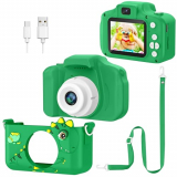 Lightswim Cumpleaños Dinosaurio Regalos para 3-9 años, Cámaras de vídeo Digitales HD para niños pequeños, Juguete portátil para 3 4 5 6 7 8 años con Tarjeta SD de 32 GB