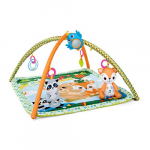 Chicco Descansa y Juega, Gimnasio Multifunción con Arco para Bebés, Manta de Actividades, 5 Muñecos Colgantes Extraíbles, Zorro de Peluche, Música Relajante y Luces Suaves – Juguetes Bebé 0+ Meses
