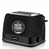 Breville VTT946X – Tostador de 2 rebanadas con bandeja para calentar bollería, colección New York, color negro