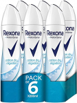 Rexona Desodorante Aerosol Antitranspirante para mujer Cotton Dry 200ml – Pack de 6