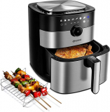 Hoepaid Freidora de Aire Sin Aceite 5.5L, Pantalla Digital LED, Ocho Modos Preestablecidos, PantallaTáctil y Perilla en Uno, Adecuada para Oficina, Hogar o Fiesta, Freidora de Aire Caliente de 1750 W