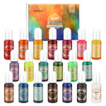 Pigmento para Resina Epoxi, Colorante Jabones 10ml*20 Colores – MENNYO Tinte natural líquido para Fabrica Slime, Bomba de Baño, Pintura, DIY Manualidades
