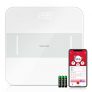 Sinocare Báscula Digitale Básculas de Baño con App, Alta Precisión, Superficie de Vidrio, Pantalla LED, Carga Máxima de 180kg / 396lbs Blanco