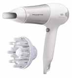 Rowenta CV5090F0 Powerline Plus – Secador de 2300 W potente, función Ionic, boquilla concentradora de aire y difusor, 2 velocidades y 3 temperaturas, botón de aire frío, Blanco y Plata