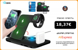 Soporte de cargador inalámbrico rápido Qi, estación de carga plegable 4 en 1, 15W, para iPhone 11, 12, X, 8, Apple Watch, Airpods Pro, iWatch|Cargadores inalámbricos|