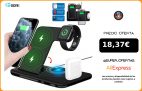 Soporte de cargador inalámbrico rápido Qi, estación de carga plegable 4 en 1, 15W, para iPhone 11, 12, X, 8, Apple Watch, Airpods Pro, iWatch|Cargadores inalámbricos|