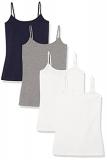 Amazon Essentials Camisole Blusa, 4-Pack Navy Grey Multi, M, Pack de 4