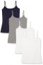 Amazon Essentials Camisole Blusa, 4-Pack Navy Grey Multi, M, Pack de 4