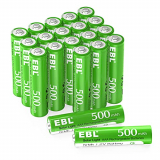 EBL Pilas AAA Recargables Solar de Luces Solares Jardín 1200 Ciclos para Luz Solar Césped, Iluminación de Caminos – 20 Unidades de 1,2V NIMH