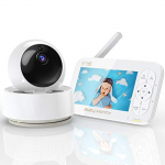 Camara vigilancia bebé,visión nocturna,Calidad de imagen excelente,detección de sonido inmediato,720P HD Monitor,LCD 5 Pulgadas,VOX,Giratorio de 360°, alcance de 300M, vigilabebés con camara
