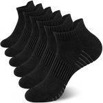 Amazon Brand – Hikaro 6 Pares de Calcetines Para Hombre, Calcetines Deportivo Para Entrenamiento, Transpirables y Antiampollas Para Hombre y Mujer, Calcetines Tobilleros Unisex, Negro y Blanco