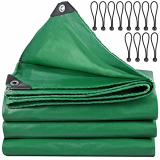 Cieex Tarpaulin Lona resistente al agua con 12 bolas de lona, ojales reforzados gruesos, cubierta de lona de polietileno multiusos de 2 m x 3 m