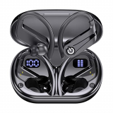 Auriculares Inalambricos Deportivos, Auriculares Bluetooth 5.3 con Gancho, 60H HIFI Estéreo Cascos Inalambricos Bluetooth, Carga Rápida Type-C, Pantalla LED, IP7 Impermeable, CVC8.0 Reducción de Ruido