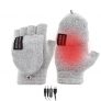 Coikes Guantes Calefactables USB para Hombres y Mujeres Completos y Medio Dedos Guantes Invierno 3 Temperatura Ajustables Guantes Trabajo Frio Lavable Guantes Invierno para Esquí Senderismo (Gris)
