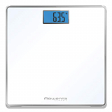 Rowenta Classic BS1501 – Báscula de baño con Pantalla LCD, Compacta, Capacidad de 160 kg, Plataforma de Vidrio y Apagado Automático que Incluye Pilas, color blanca