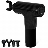 Pistola de masaje muscular de 6 velocidades, masajeador portátil de percusión manual, máquina de relajación vibrante del músculo Carbon Fiber