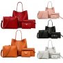 Conjunto De 4 Piezas De Bolso De Mujer Bolso Grande De Cuero Pu De Todo Fósforo De Moda Bolsa De Hombro Bolsa De Mensajero Porta Tarjetas