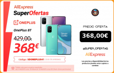 OnePlus 8T, Teléfono móvil, versión global, 8GB/12GB RAM 128GB/256GB ROM, Snapdragon 865 5G, pantalla AMOLED de 6,55» 120Hz, cámaras cuádruples de 48MP, 4500mAh 65W, NFC; 250€ 25€ Código: 08ESOW25|Teléfonos móviles|