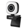 2K Anillo de luz Cámara Web de 1080p con micrófono para PC,HD USB Webcam with Fixed Focus Auto Light Correction for Video Chat and Recording, Conference