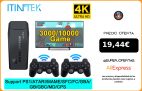 ITINFTEK consola de videojuegos inalámbrica, pantalla HD 4K en Monitor de proyector de TV, Retro clásico, 64GB, 10000 juegos, Doble controlador|Consolas de videojuegos|
