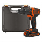 BLACK+DECKER BDCHD18K-QW – Taladro percutor 18V, 2 velocidades, incluye batería de litio 1.5Ah y maletín