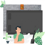 Parblo A610 Plus V2 Tableta Gráfica para Pintar, Dibujar, 10X6 Pulgadas 8192 Niveles para OSU, oficina en casa y e-learning, con lápiz sin batería, bolsa portátil, Compatible con Android/Windows/Mac