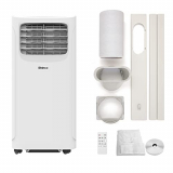 SHINCO 9000BTU Aire Acondicionado Portátil con Función 3 en 1, Aire acondicionado, Deshumidificador, Ventilador, Modo de suspensión, Para máximo de 22㎡, Temporizador de 24 horas, 2 Kits de Ventana