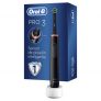 Oral-B Pro 3 3000 Cepillo De Dientes Eléctrico, 1 Mango Negro Recargable Con Tecnología De Braun, 1 Cabezal De Recambio, Sensor De Presión Visible