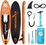 Tabla para Paddle Surf de Exprotrek, Tabla de Paddle Surf Hinchable, Set de Tabla para Sup, 8 Pulgadas de Espesor 150 KG MÁX, Naranja