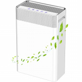 Purificador de Aire con Filtro HEPA e Ionizador, Carbón Activado, 45 m² Purificador de Aire Modo de Reposo Silencioso, con Filtración de 4 Capas, 3 Modos de Temporizador para Alergia/Apartamento