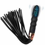 AVXOO Vibrador del punto G & Látigo de Cuero 2-in-1 de 10 Modos de Vibradores Mujer Látigo SM recargable Consolador Impermeable Sexo La Esclavitud Juguetes para Parejas Juego de Rol – Negro