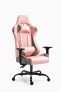 AMINITURE Silla para Juegos, Silla para Juegos de computadora Estilo Carrera, Silla reclinable giratoria Ajustable con reposacabezas y Soporte Lumbar (Rosado & Gris)