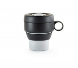 Lékué – Mug To Go, Taza plegable reutilizable, 100% hermética, 350 ml, Polipropileno, Gris