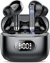 Auriculares Inalámbricos Bluetooth, Auriculares Bluetooth 5.3 con HD Micrófono 14.5 mm Potentes Altavoces HiFi Estéreo Pantalla LED, 50Horas Cascos Inalámbricos, IP7 Impermeable, Negro