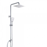 Columna Ducha Dalmo, Sistema de Ducha con Alcachofa, Conjunto Ducha Regulable Metal Completo con 3 Cabezales de Ducha, Grifo Ducha de Altura Adjustable, Conjunto Combinado de Ducha de ángulo Cariable