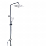Columna Ducha Dalmo, Sistema de Ducha con Alcachofa, Conjunto Ducha Regulable Metal Completo con 3 Cabezales de Ducha, Grifo Ducha de Altura Adjustable, Conjunto Combinado de Ducha de ángulo Cariable