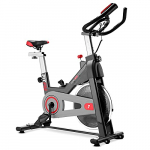 FITFIU BESP-50 – Bicicleta Indoor con disco inercia 11kg, múltiples niveles de resistencia, manillar de triatlón, Pulsómetro y pantalla LCD, Bici para casa entrenamiento Cardio y Fitness