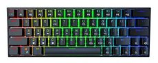60% Teclado mecánico gaming, Bluetooth 5.1, teclado inalámbrico para ordenador, 63 teclas, compacto con retroiluminación RGB, batería de 1900 mAh para escritores gamers (interruptor marrón y negro)