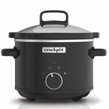 Crockpot Olla de cocción Lenta Manual | Para preparar todo tipo de recetas | óptimo si cocinas para ti solo o para dos | 2,4 L | Acero Inoxidable, Negro [CSC046X]