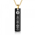 Collar de música con código de Spotify personalizado escaneable de Jewelora, colgante de acero inoxidable personalizado, regalo para hombres, mujeres, papá, mamá, aniversario de cumpleaños (Negro)