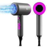 Secador de Pelo, slopehill Secador Iónico Profesional, 2 Velocidades, 3 Temperaturas, con 1 Difusor y 2 Concentradores, 1800W,Botón de Aire Frío y AC Motor