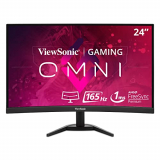 ViewSonic VX2468-PC-MHD Monitor Gaming Curvo HD de 24″, 165 Hz, 1 ms, AMD FreeSync Premium, Doble Altavoz Integrado, 2 HDMI, DisplayPort