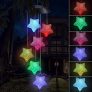BestCool Luces de Campanas de Viento Solares LED 6 Estrella Blanca de Viento Lámpara de Jardín Solar Colgante a Prueba de Agua para el Patio del Hogar, luz con de Viento para Exteriores Interiores
