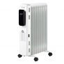 HOMCOM Radiador de Aceite 2180W 3 Modos de Calefacción con 9 Elementos Pantalla LED Control Táctil Termostato Temporizador 24H y Ruedas Bajo Consumo 20 m² 42,5x24x63 cm Blanco