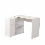 soges Escritorio en Forma de L Escritorio para Computadora Escritorio de Esquina Grande con 4 Compartimentos de Almacenamiento Mesa de Oficina para el Hogar y la Oficina, 100 cm x 50 cm