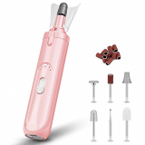 FreeLionVon Kit de Manicura y Pedicura Eléctrico Sin Cable, Potente Lima Manicura Pulidora para Uñas con 6 Piezas Accesorios，velocidad ajustable，Manicura y Pedicura para Hogar y Salón.