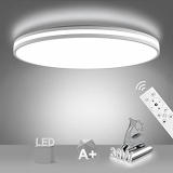 NIXIUKOL Plafon LED Techo Regulable 36W Lámpara de Techo Regulable con Mando a Distáncia IP54 Impermeable 3000K-6500K Lampara Techo Luz para Dormitorio, Sala de Estar, Cocina, Baño, Pasillo etc 33cm