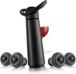 Vacu Vin 09874606 – Bomba de Vació «Concerto» con 4 tapones, Color negro